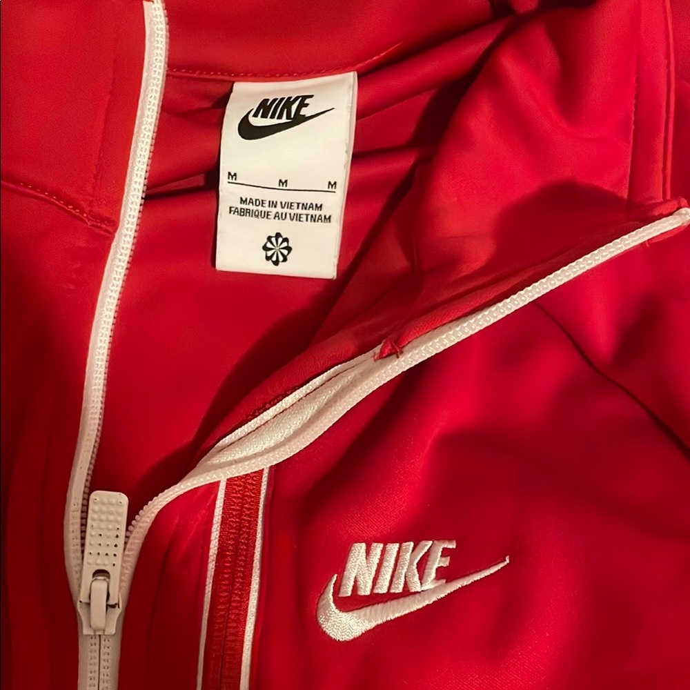 Nike Crimson and White Zip-Up Jacket